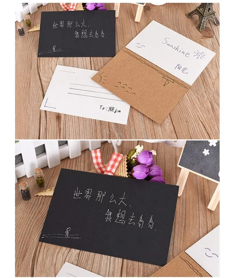 (20 blätter/lot) 14.8x9.8 cm DIY Leere Postkarte Weiße Karte Papier Scarpbooking Graffiti Grußkarte Schwarz Weiß Kraft Papier Karte