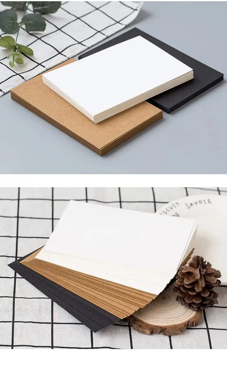 (20 blätter/lot) 14.8x9.8 cm DIY Leere Postkarte Weiße Karte Papier Scarpbooking Graffiti Grußkarte Schwarz Weiß Kraft Papier Karte