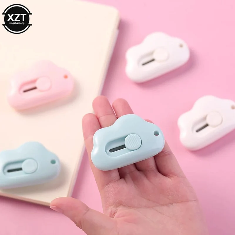 Neu 1 STÜCK Kawaii Briefpapier Mini Tasche Cloud Art Universalmesser Boxmesser Papierschneider Handwerk Verpackung Nachfüllbare Klinge Bürowerkzeug