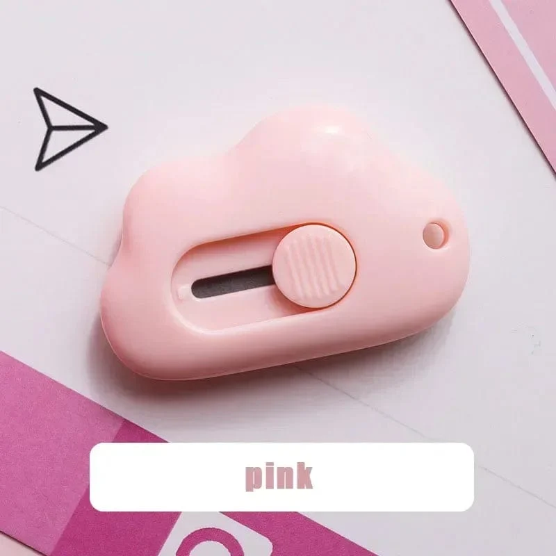 Niedliche Cartoon-Katzenklaue, tragbarer, einziehbarer Mini-Papierschneider, Wolken, Express-Unboxer, Papierbox-Paketöffner, Universalmesser