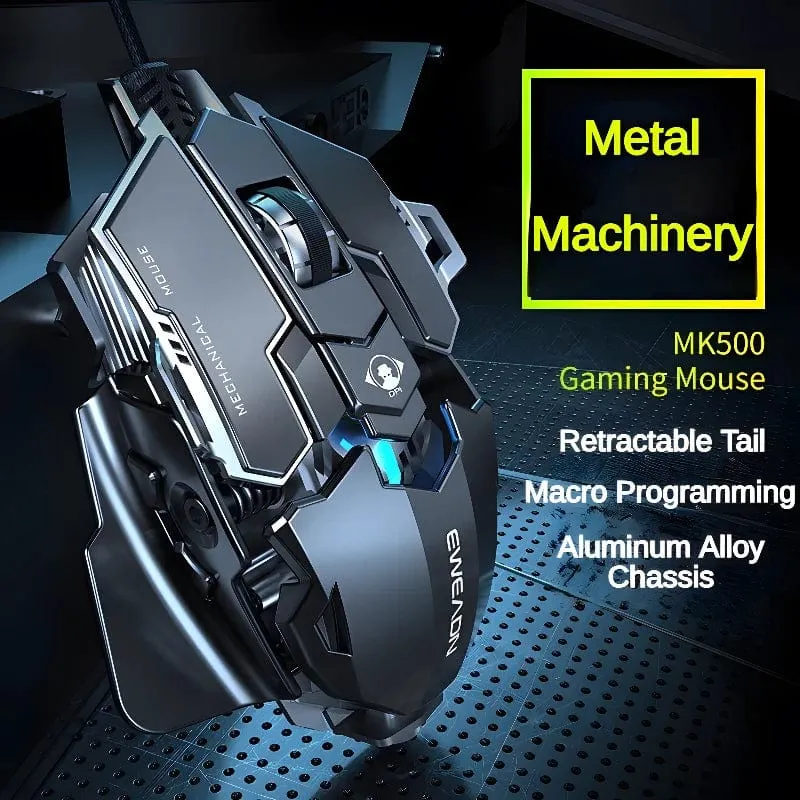 Neue mechanische kabelgebundene Gaming-Maus mit 9 Tasten Makrodefinition, 12800 DPI, farbige Hintergrundbeleuchtung, Spiel-Player, Computerperipheriegerät für Windows-PC