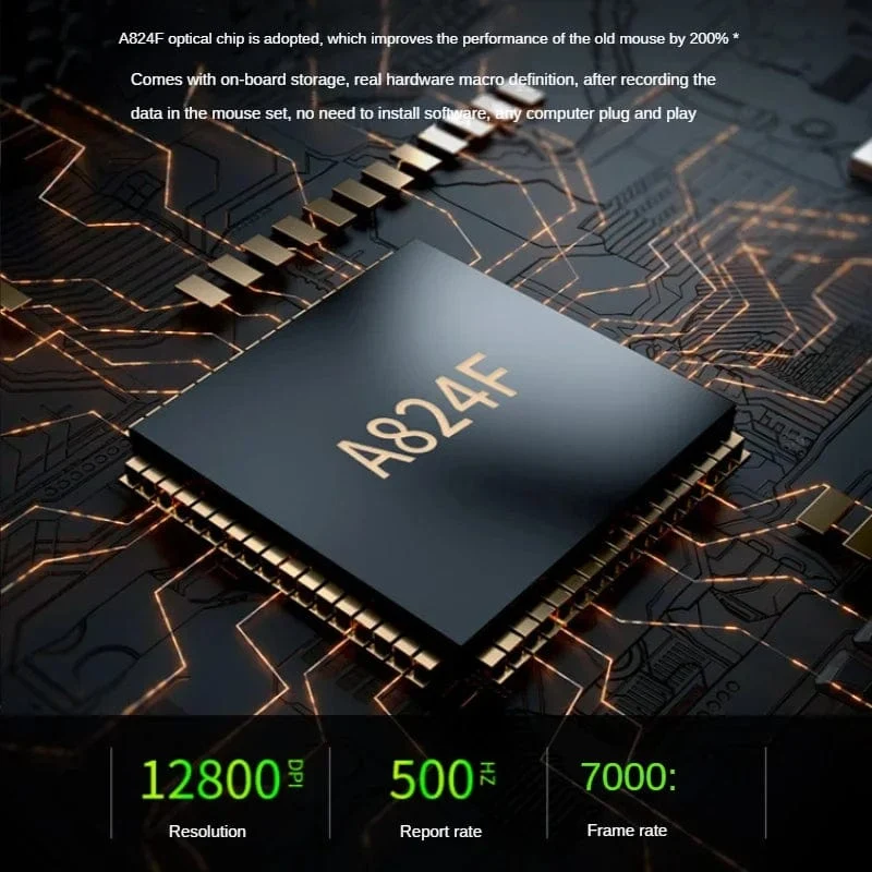 Neue mechanische kabelgebundene Gaming-Maus mit 9 Tasten Makrodefinition, 12800 DPI, farbige Hintergrundbeleuchtung, Spiel-Player, Computerperipheriegerät für Windows-PC