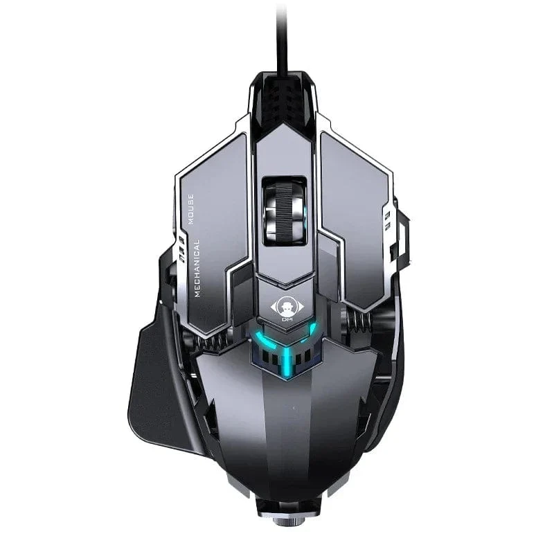 Neue mechanische kabelgebundene Gaming-Maus mit 9 Tasten Makrodefinition, 12800 DPI, farbige Hintergrundbeleuchtung, Spiel-Player, Computerperipheriegerät für Windows-PC
