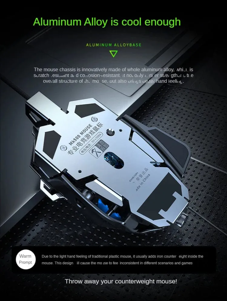 Neue mechanische kabelgebundene Gaming-Maus mit 9 Tasten Makrodefinition, 12800 DPI, farbige Hintergrundbeleuchtung, Spiel-Player, Computerperipheriegerät für Windows-PC