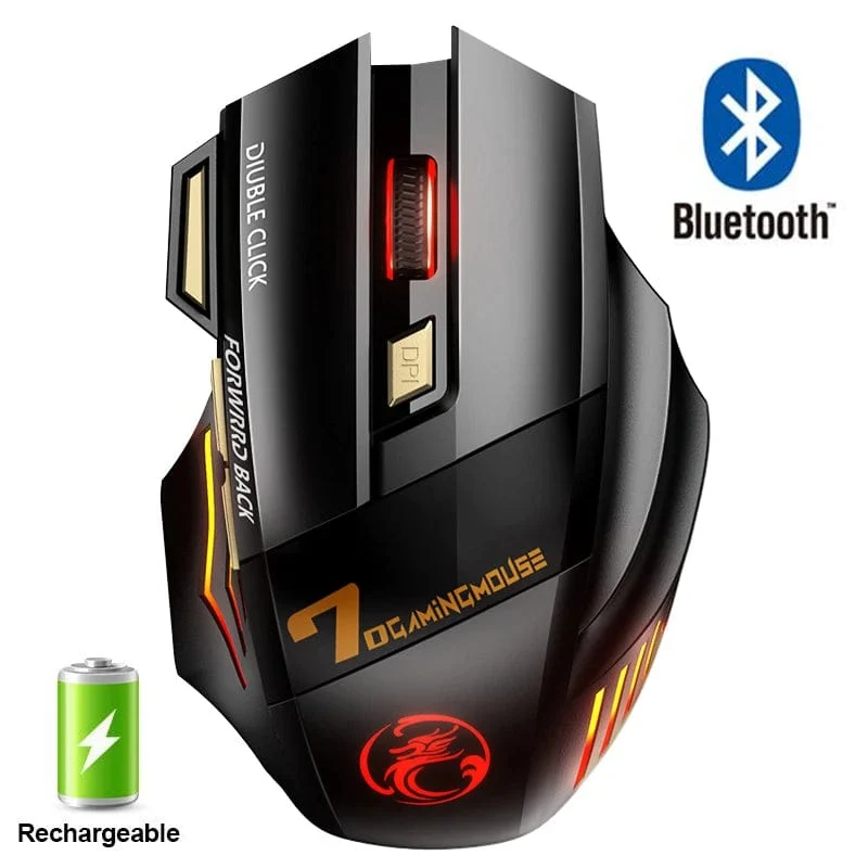 Wiederaufladbare drahtlose Maus Bluetooth Gamer Gaming Maus Computer Ergonomische Mause Mit Hintergrundbeleuchtung RGB Stille Mäuse Für Laptop PC