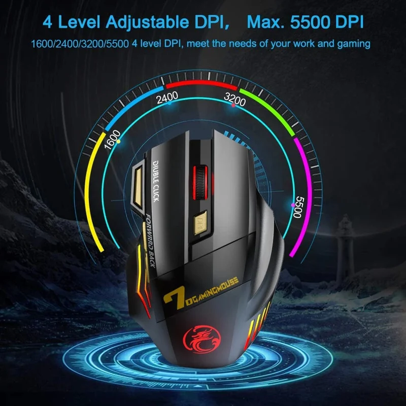 Wiederaufladbare drahtlose Maus Bluetooth Gamer Gaming Maus Computer Ergonomische Mause Mit Hintergrundbeleuchtung RGB Stille Mäuse Für Laptop PC