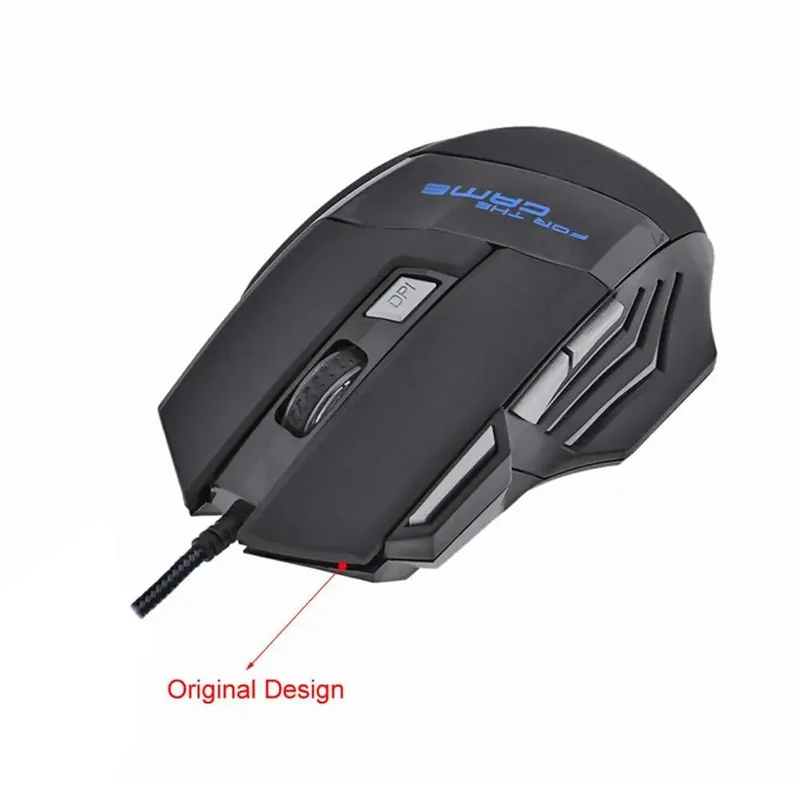 Kabelgebundene Gaming-Maus, 7-farbige Hintergrundbeleuchtung, 5500 DPI, einstellbar, schwarz, kabelgebundene optische Computer-Gaming-Mäuse für PC-Gamer, Computer-Desktop