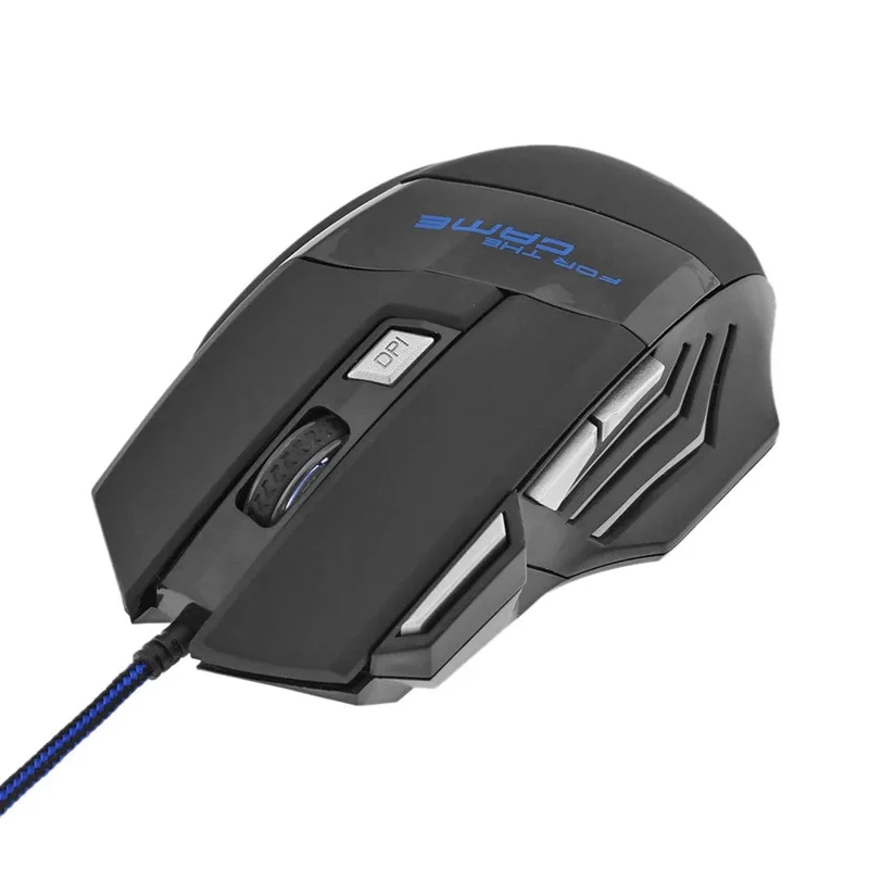 Kabelgebundene Gaming-Maus, 7-farbige Hintergrundbeleuchtung, 5500 DPI, einstellbar, schwarz, kabelgebundene optische Computer-Gaming-Mäuse für PC-Gamer, Computer-Desktop