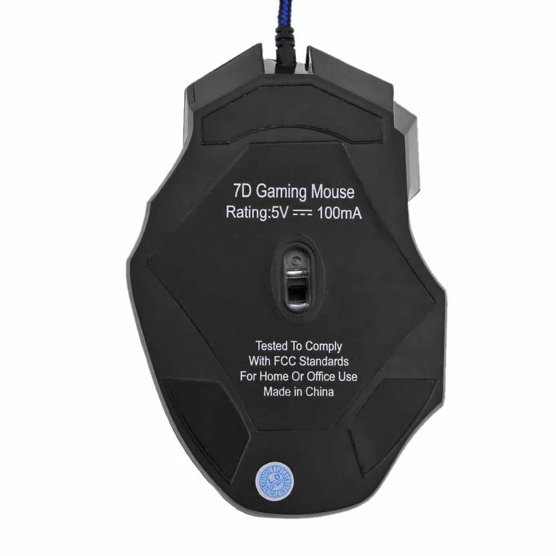 Kabelgebundene Gaming-Maus, 7-farbige Hintergrundbeleuchtung, 5500 DPI, einstellbar, schwarz, kabelgebundene optische Computer-Gaming-Mäuse für PC-Gamer, Computer-Desktop