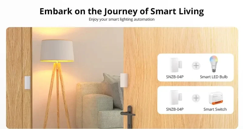 Sonoff Zigbee SNZB-04p Fenster-/Türsensor Esp32 Smart Home-Automatisierungskits für Ewelink ZBBridge Alexa Zigbee2mqtt Home Assistant