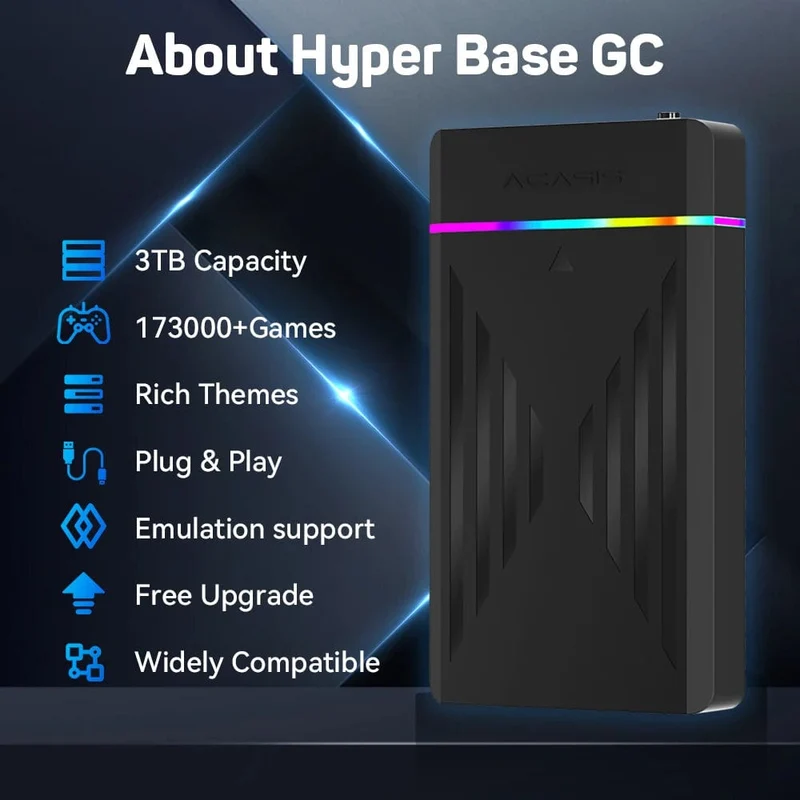 Tragbare Gaming-Festplatte mit 3 TB, LaunchBox/Retrobat/Playnite Retro-Spielekonsole mit über 17300 AAA-/3D-/Retro-Spielen für PS4/PS3/PS2/Switch/Wii