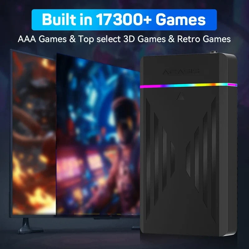Tragbare Gaming-Festplatte mit 3 TB, LaunchBox/Retrobat/Playnite Retro-Spielekonsole mit über 17300 AAA-/3D-/Retro-Spielen für PS4/PS3/PS2/Switch/Wii
