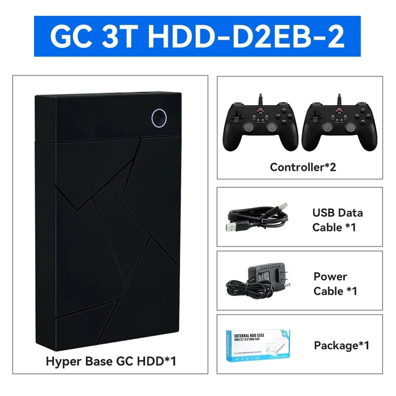 Tragbare Gaming-Festplatte mit 3 TB, LaunchBox/Retrobat/Playnite Retro-Spielekonsole mit über 17300 AAA-/3D-/Retro-Spielen für PS4/PS3/PS2/Switch/Wii