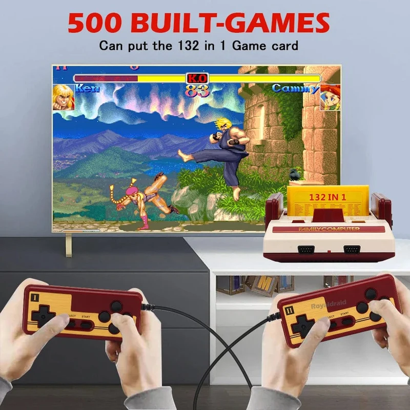 8-Bit-Videospielkonsole mit 500 integrierten klassischen Spielen, Familiencomputer-TV-Spielekonsole, unterstützt Spielkassette für FC Retro Gaming