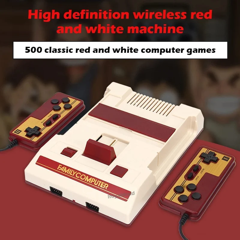 8-Bit-Videospielkonsole mit 500 integrierten klassischen Spielen, Familiencomputer-TV-Spielekonsole, unterstützt Spielkassette für FC Retro Gaming