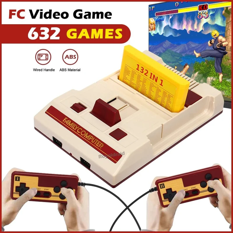 8-Bit-Videospielkonsole mit 500 integrierten klassischen Spielen, Familiencomputer-TV-Spielekonsole, unterstützt Spielkassette für FC Retro Gaming