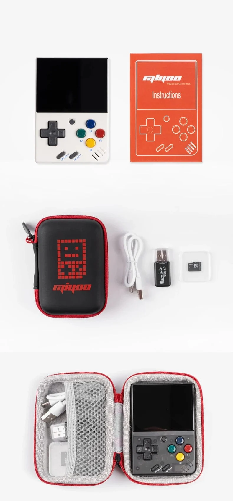 MIYOO MINI V4 PortableRetro Handheld-Spielkonsole 2.8-Zoll-IPS-Bildschirm Videospielkonsolen Linux-System Classic Gaming Emulator