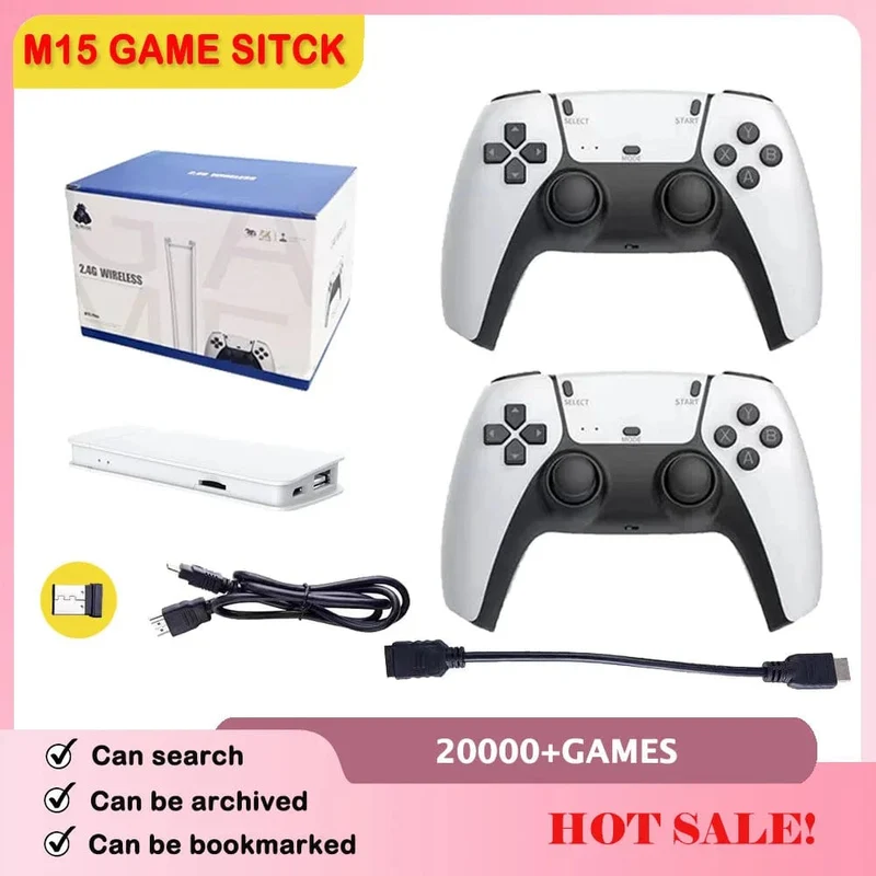 M15 Game Stick Mini TV Handheld Spiel Classic 4K Retro Spiel Wireless Controller HD Ausgang Gaming Consola für PS1 Arcade