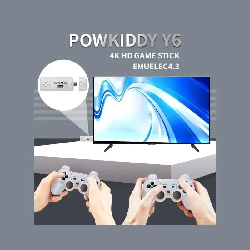 BOYHOM Y6 2.4G Wireless Game TV Stick Retro Familie Tragbare Videospielkonsole 4K HD Unterstützt Multiplayer-Spiele für PS-Geschenke