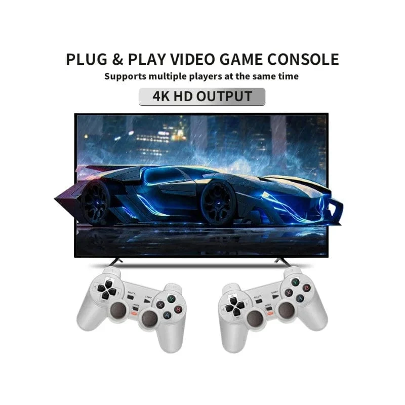 BOYHOM Y6 2.4G Wireless Game TV Stick Retro Familie Tragbare Videospielkonsole 4K HD Unterstützt Multiplayer-Spiele für PS-Geschenke