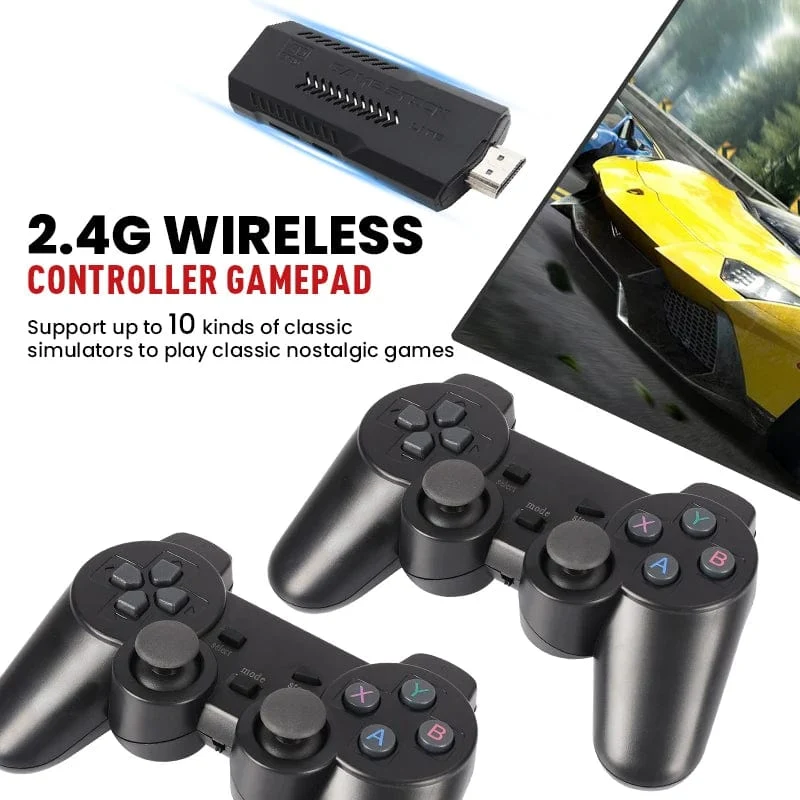 256G 58,000 Spiele GD10 Plus Game Stick 4K HD Videospielkonsole 2.4G Doppel-Wireless-Controller Game Stick für N64/PSP/PS1/GBA