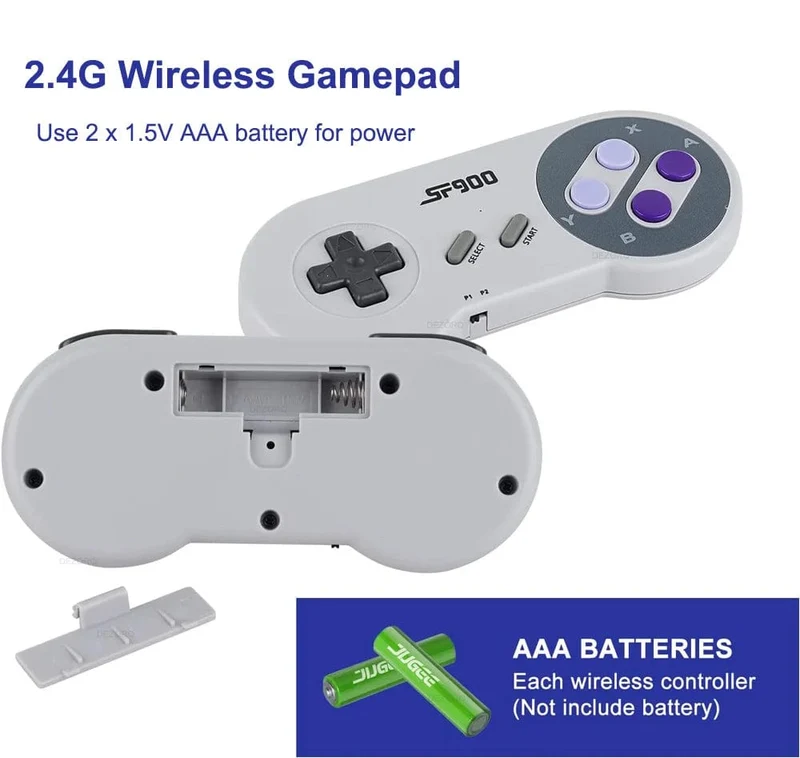 SF900 Videospielkonsole SNES NES Eingebaute 5000 Spiele HDMI Video TV Game Stick 2.4G Wireless Controller Handheld-Spielkonsole