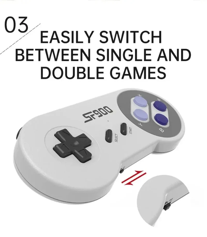SF900 Videospielkonsole SNES NES Eingebaute 5000 Spiele HDMI Video TV Game Stick 2.4G Wireless Controller Handheld-Spielkonsole