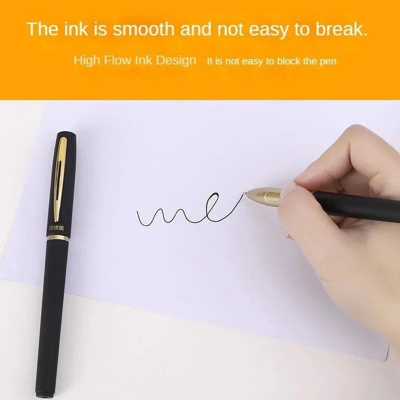6 Stück Gelstifte mit großer Kapazität, 1.0/0.7/0.5 mm, für Unterschriften, Kalligraphie, Handschrift, Rußtinte, Schul- und Bürozubehör