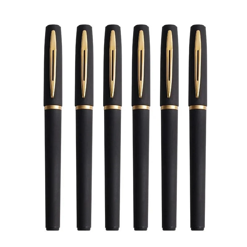 6 Stück Gelstifte mit großer Kapazität, 1.0/0.7/0.5 mm, für Unterschriften, Kalligraphie, Handschrift, Rußtinte, Schul- und Bürozubehör