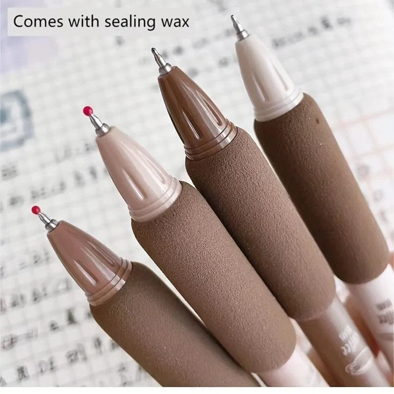 4 Stück süßes Kawaii-Gelstift-Set mit Kaffee- und Brotgeschmack, 0.5 mm, schwarze Tinte zum Schreiben von Büro- und Schulschreibwaren