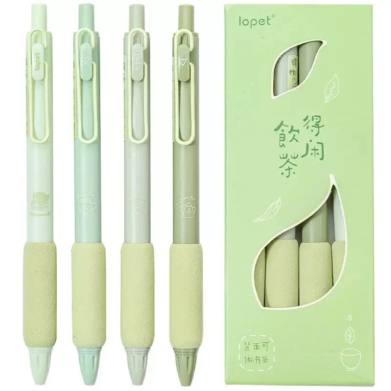 4 Stück süßes Kawaii-Gelstift-Set mit Kaffee- und Brotgeschmack, 0.5 mm, schwarze Tinte zum Schreiben von Büro- und Schulschreibwaren