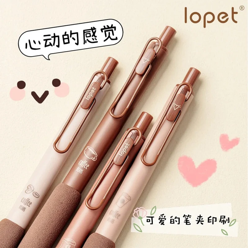4 Stück süßes Kawaii-Gelstift-Set mit Kaffee- und Brotgeschmack, 0.5 mm, schwarze Tinte zum Schreiben von Büro- und Schulschreibwaren
