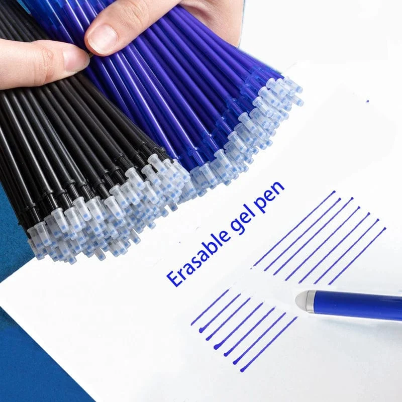 30/50/80/100 Teile/los 0.5mm Gel Stift Löschbaren Stift Refill Stange Set Blau Schwarz Tinte Shool Waschbar Griff Schreiben Schreibwaren