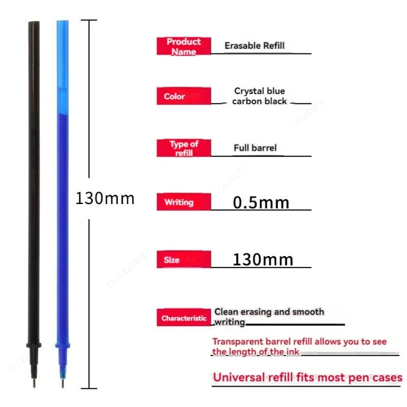 30/50/80/100 Teile/los 0.5mm Gel Stift Löschbaren Stift Refill Stange Set Blau Schwarz Tinte Shool Waschbar Griff Schreiben Schreibwaren
