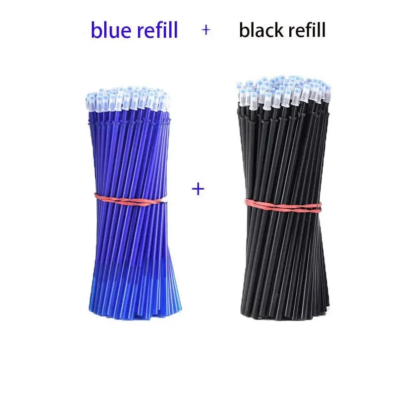 30/50/80/100 Teile/los 0.5mm Gel Stift Löschbaren Stift Refill Stange Set Blau Schwarz Tinte Shool Waschbar Griff Schreiben Schreibwaren