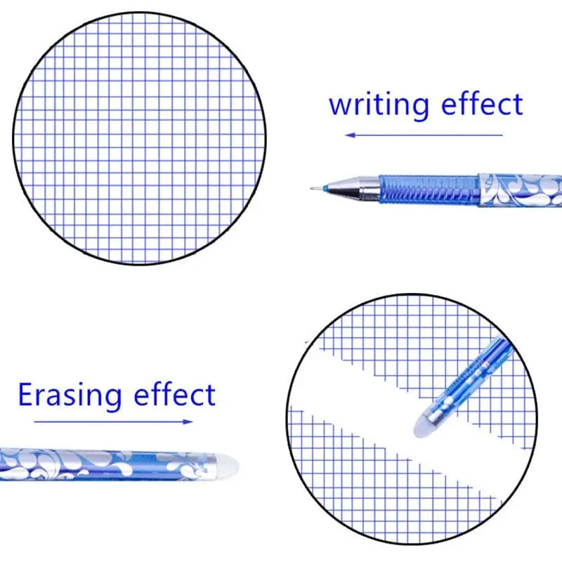 30/50/80/100 Teile/los 0.5mm Gel Stift Löschbaren Stift Refill Stange Set Blau Schwarz Tinte Shool Waschbar Griff Schreiben Schreibwaren