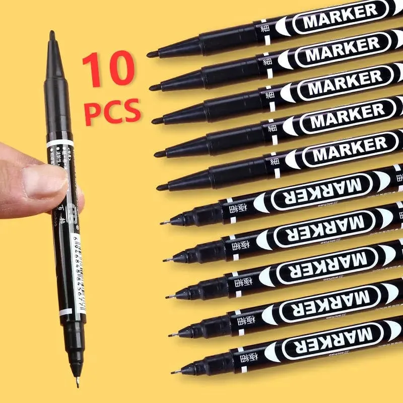 10 PCS Permanentmarker Stifte Manga Wasserdicht Doppelseitig Farbige Ölige Tinte Skizze Malerei Kunst Schulbedarf Schreibwaren