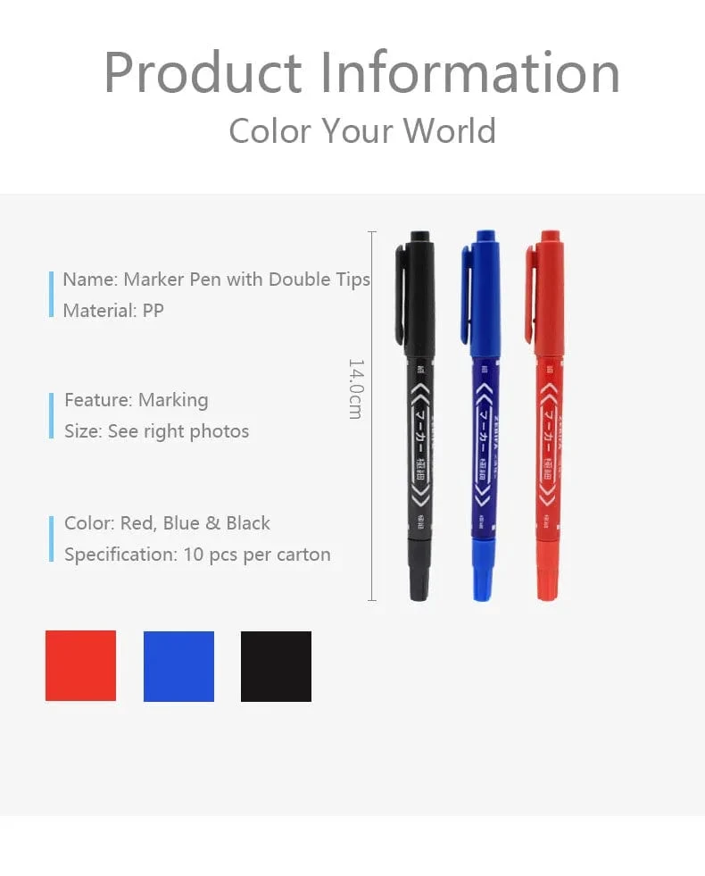 10 PCS Permanentmarker Stifte Manga Wasserdicht Doppelseitig Farbige Ölige Tinte Skizze Malerei Kunst Schulbedarf Schreibwaren