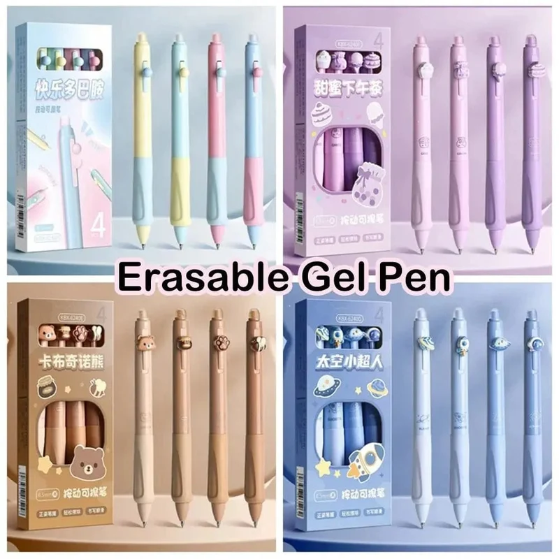 Löschbarer Stift 0.5 mm Neutralstift Cartoon Schwarz Blau Tinte Thermischer Radiergummi Presse Stift Bürobedarf