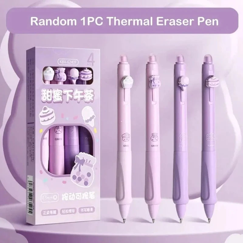Löschbarer Stift 0.5 mm Neutralstift Cartoon Schwarz Blau Tinte Thermischer Radiergummi Presse Stift Bürobedarf