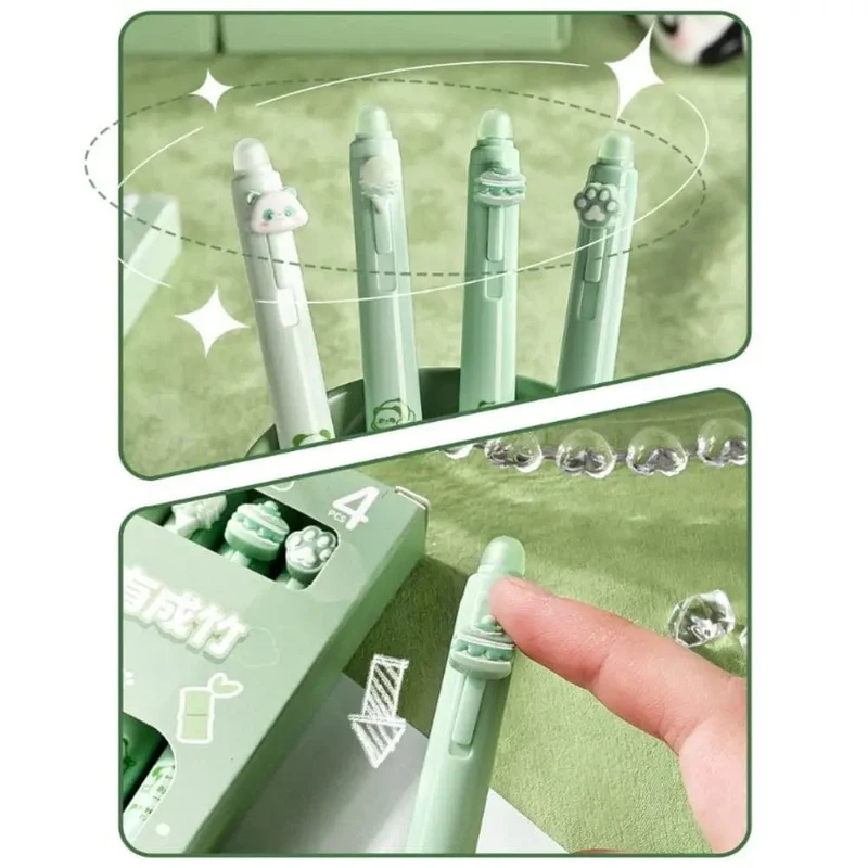 Löschbarer Stift 0.5 mm Neutralstift Cartoon Schwarz Blau Tinte Thermischer Radiergummi Presse Stift Bürobedarf