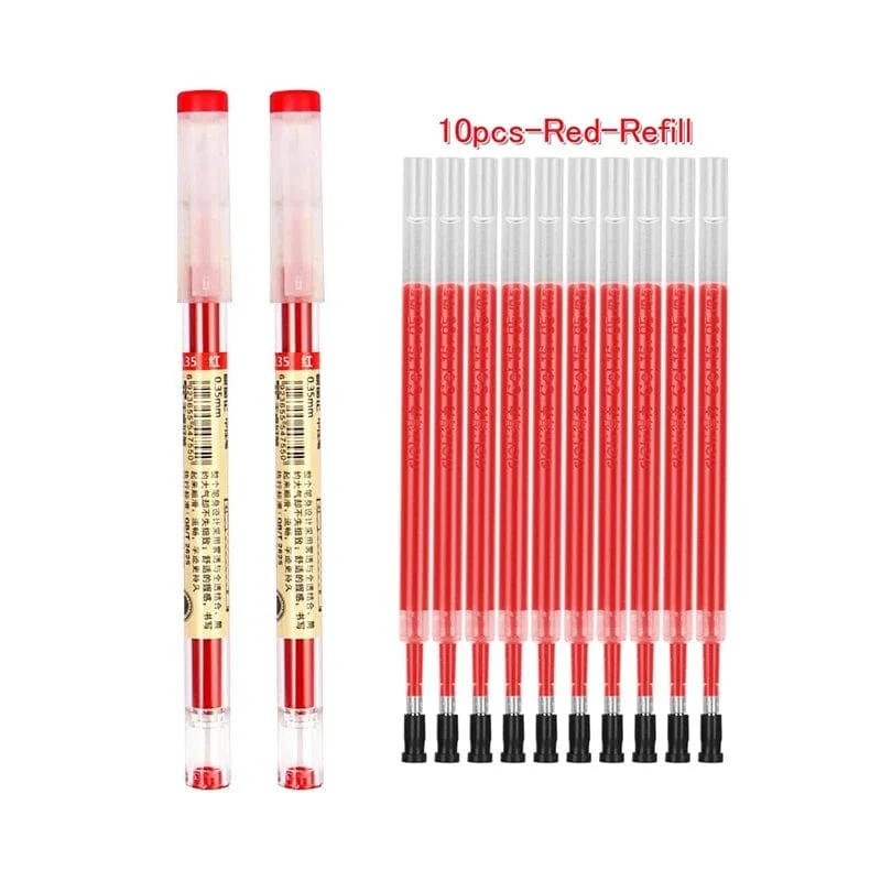 12 teile/los Japan Fine Point Stift 0.35mm Schwarz Blau Rot Tinte Gel Stift Kugelschreiber Schule Büro Student Writing Schreibwaren versorgung