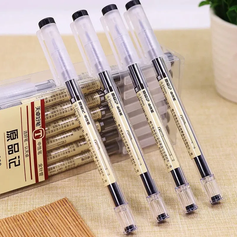 12 teile/los Japan Fine Point Stift 0.35mm Schwarz Blau Rot Tinte Gel Stift Kugelschreiber Schule Büro Student Writing Schreibwaren versorgung