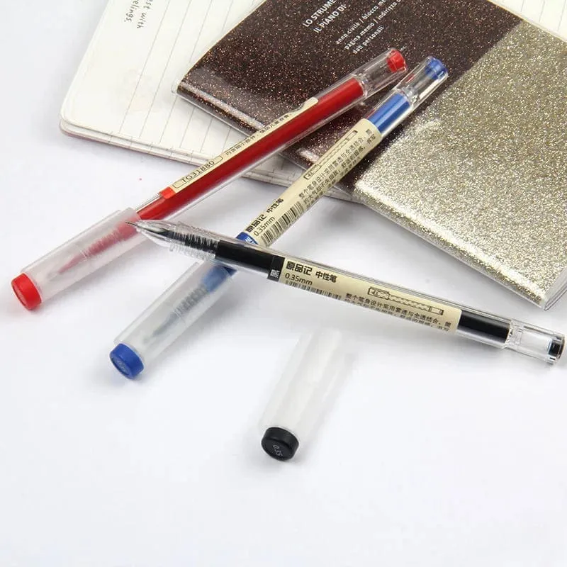12 teile/los Japan Fine Point Stift 0.35mm Schwarz Blau Rot Tinte Gel Stift Kugelschreiber Schule Büro Student Writing Schreibwaren versorgung