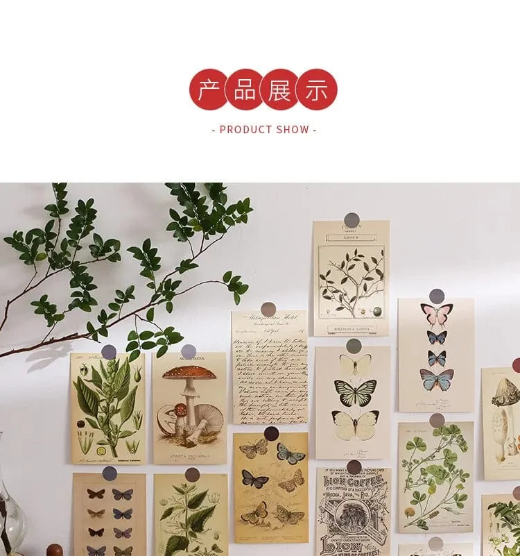 Ins Vintage Künstlerische Pflanze Schmetterling Dekorative Karte zimmer lustige Postkarten Hintergrund Wand Wohnkultur Foto Requisiten 30 Blätter