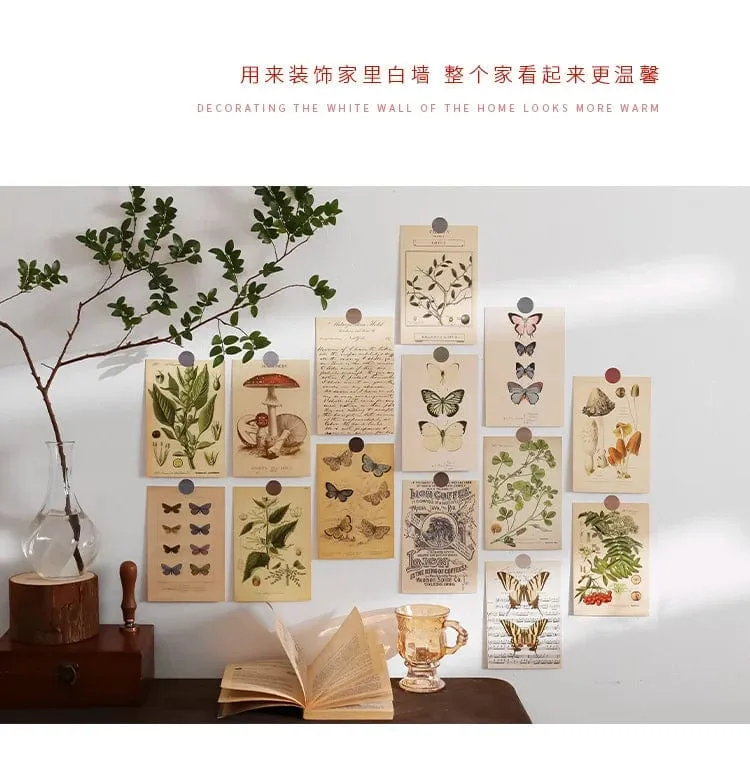 Ins Vintage Künstlerische Pflanze Schmetterling Dekorative Karte zimmer lustige Postkarten Hintergrund Wand Wohnkultur Foto Requisiten 30 Blätter