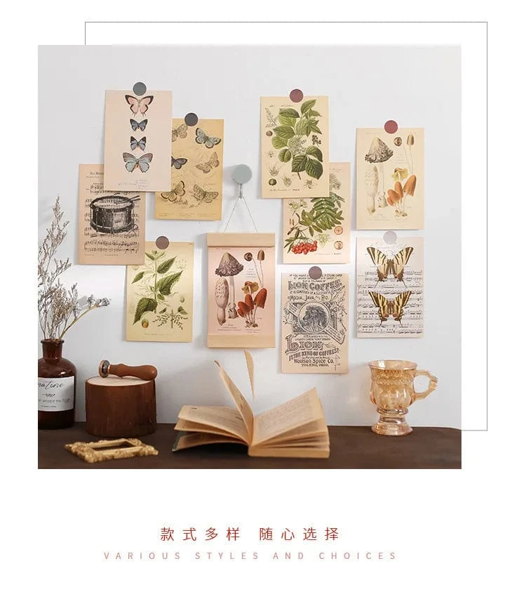Ins Vintage Künstlerische Pflanze Schmetterling Dekorative Karte zimmer lustige Postkarten Hintergrund Wand Wohnkultur Foto Requisiten 30 Blätter