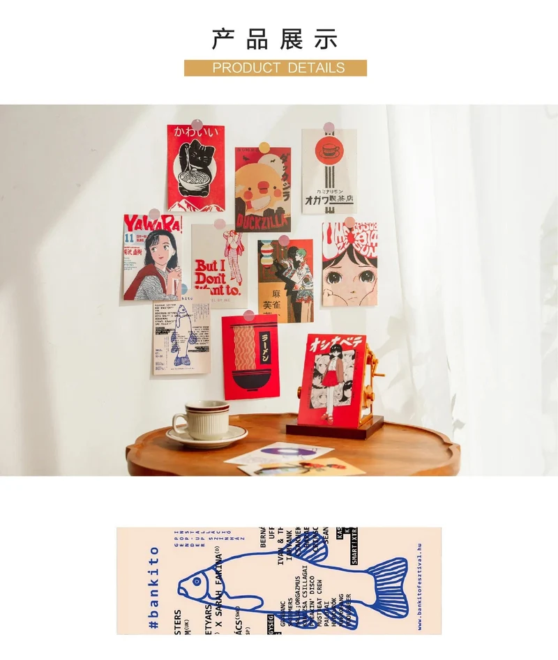 Japanische Showa Vintage Cartoon Mädchen Postkarte süße Foto Requisiten Zimmer Hintergrund Wand kreative DIY Kawaii 30 Blätter kostenlose Aufkleber