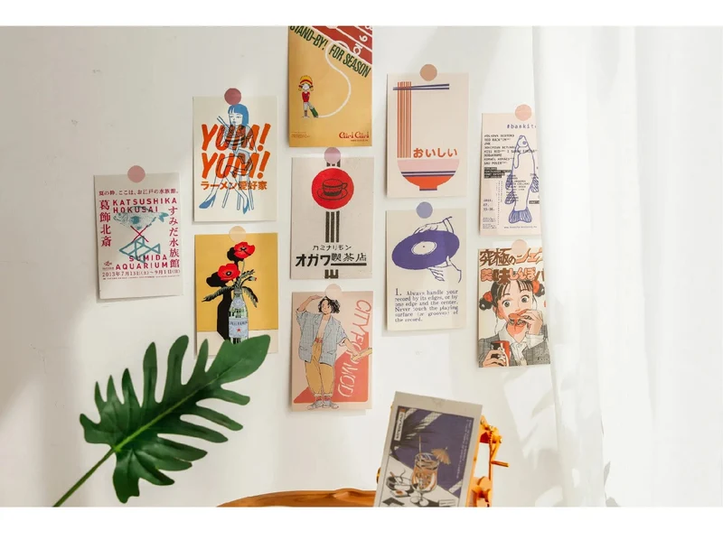 Japanische Showa Vintage Cartoon Mädchen Postkarte süße Foto Requisiten Zimmer Hintergrund Wand kreative DIY Kawaii 30 Blätter kostenlose Aufkleber