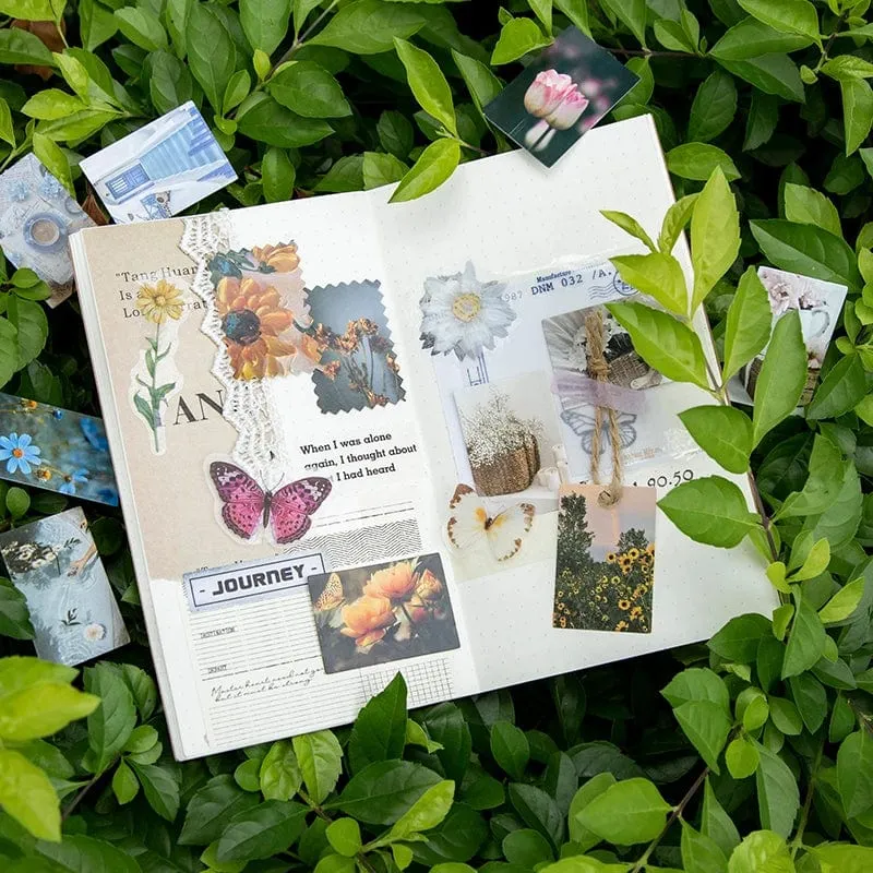 100 stücke Frühling Sommer Herbst Winter Kraftpapier Mini Grußkarte INS Blume Postkarte Briefumschlag Dekoration LOMO Karten